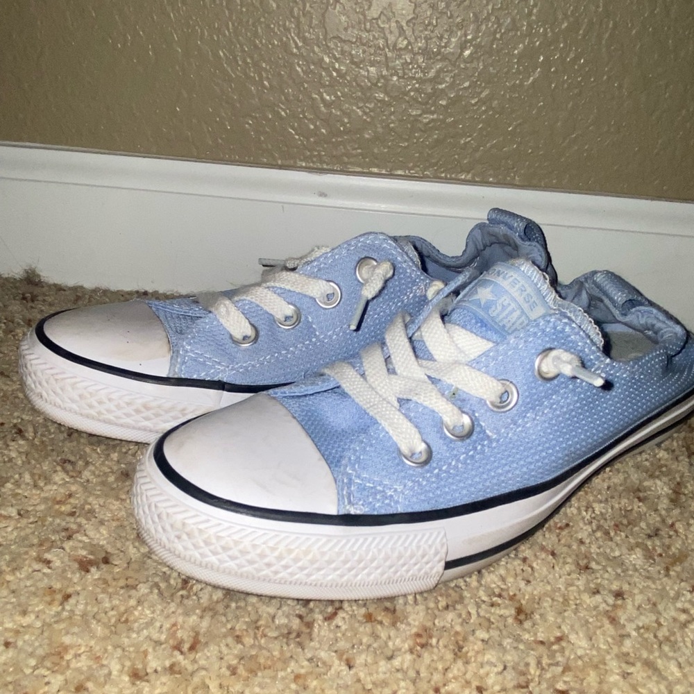 Converse Baby Blue Shoreline Slip on’s